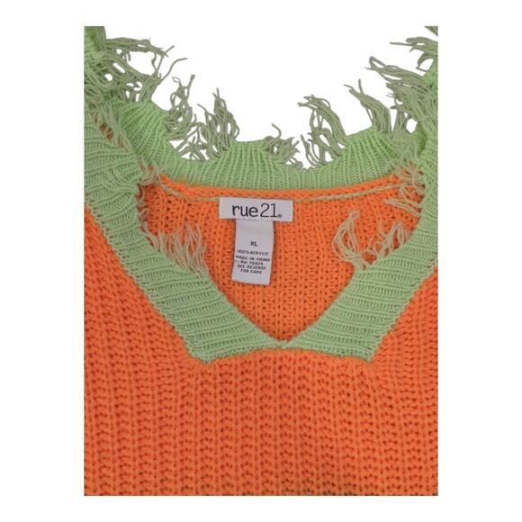 Rue21 Pastel Tattered Crochet Cropped Sweater - Sz XL - Picture 4 of 5